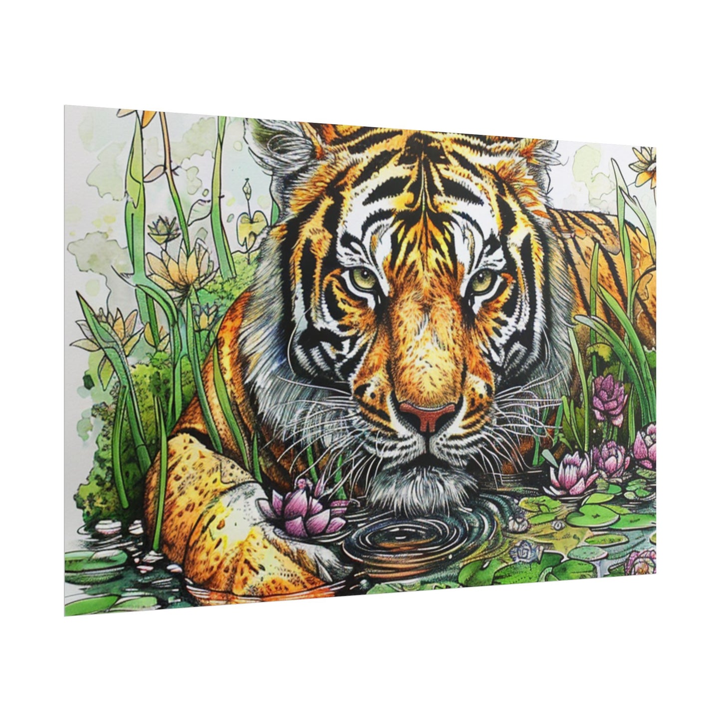 Tiger Illustration Poster — Rolled Art Print