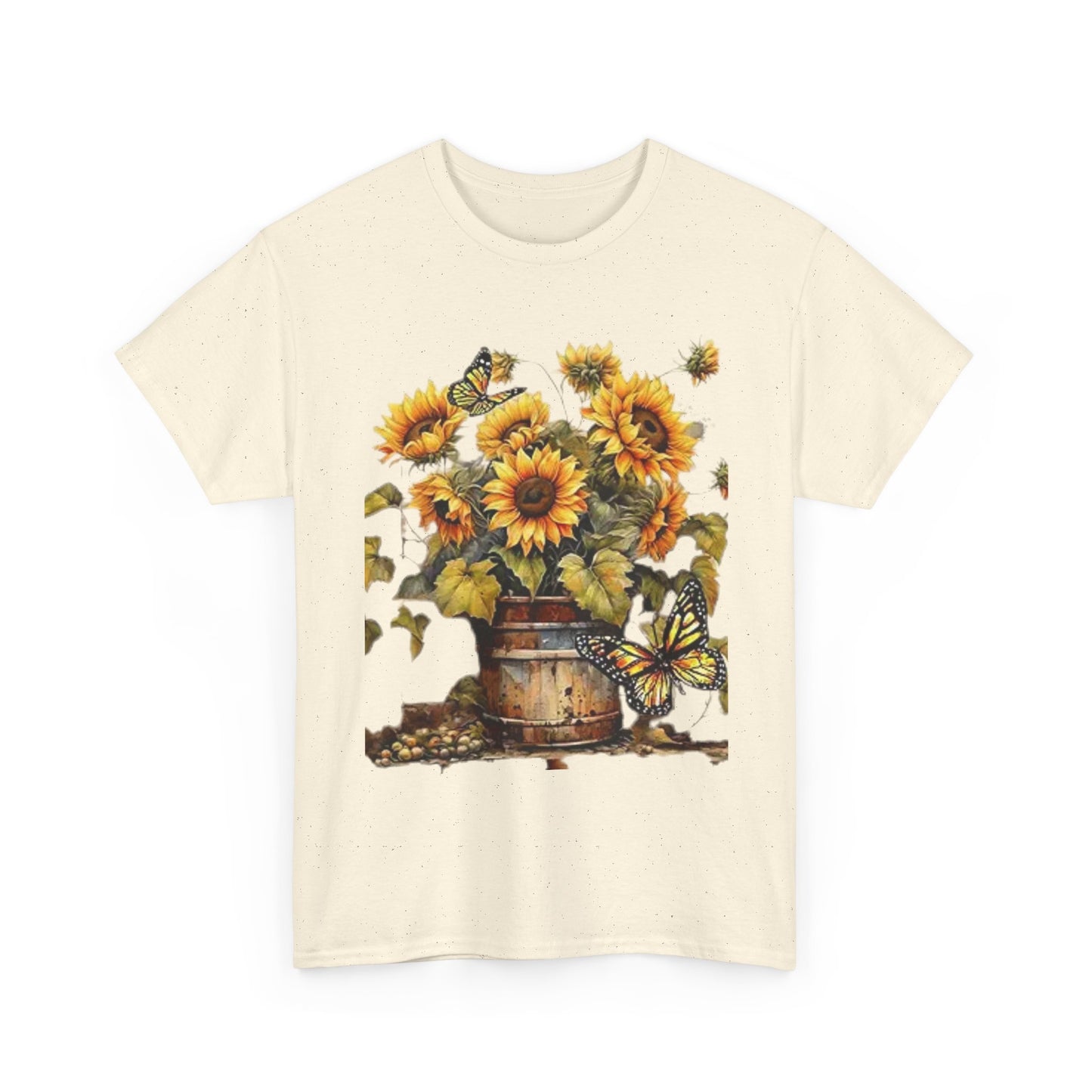 Sunflower Bouquet T-Shirt — Rustic Sunflowers & Butterflies Tee