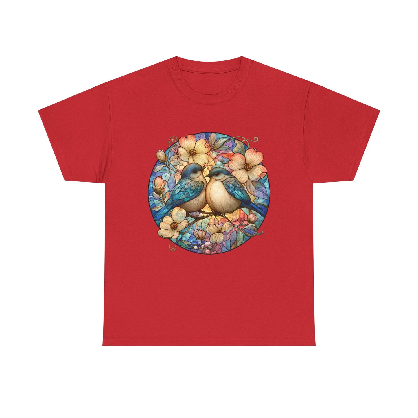 Birds & Blossoms Tee — Watercolor Lovebirds Floral T-Shirt