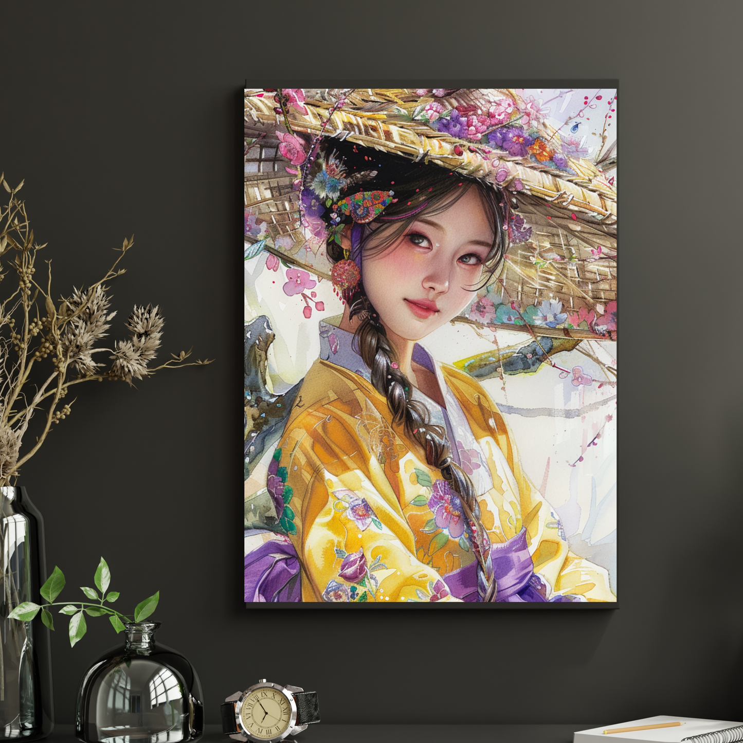 Floral Geisha Art Print