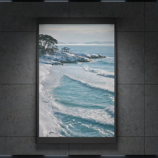 Coastal Waves Rolled Poster — Serene Ocean Landscape Print