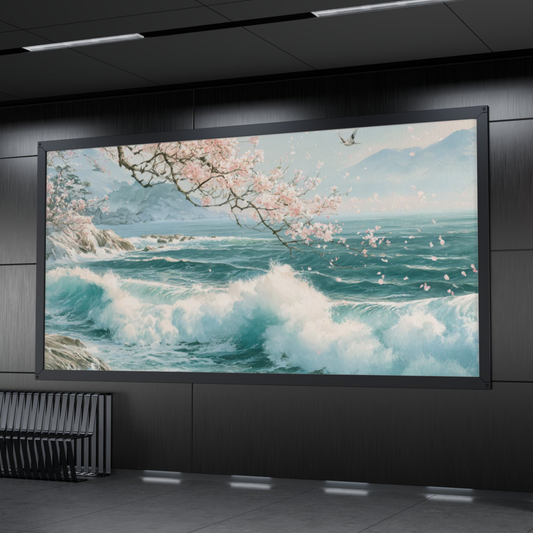 Ocean Blossom Poster — Japanese Cherry Blossom Seascape Wall Art
