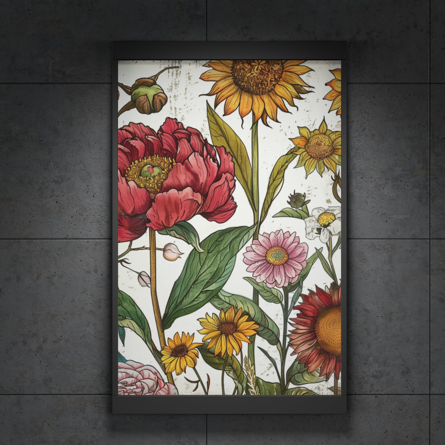 Floral Vintage Botanical Poster — Rolled Wall Art