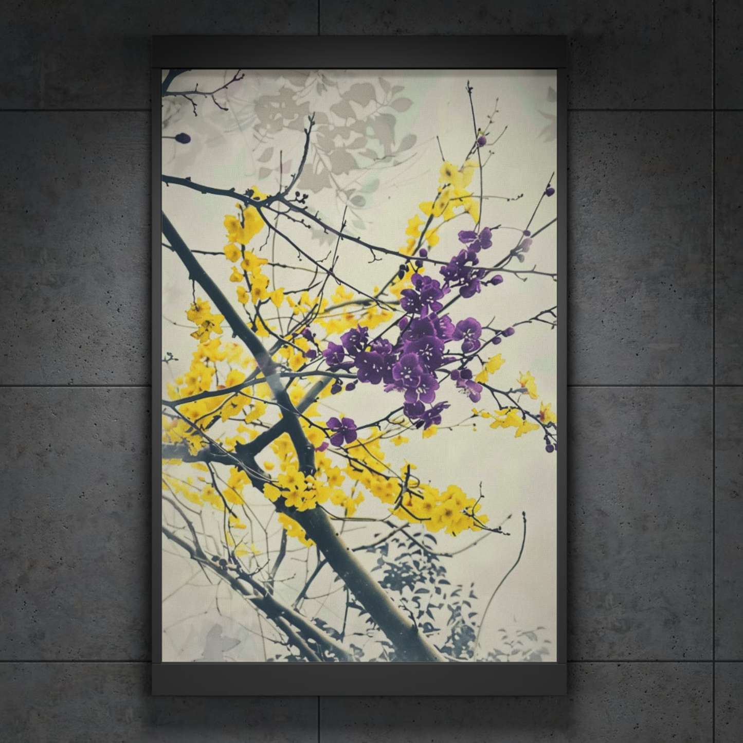 Harmony of Yellow and Purple Blossoms