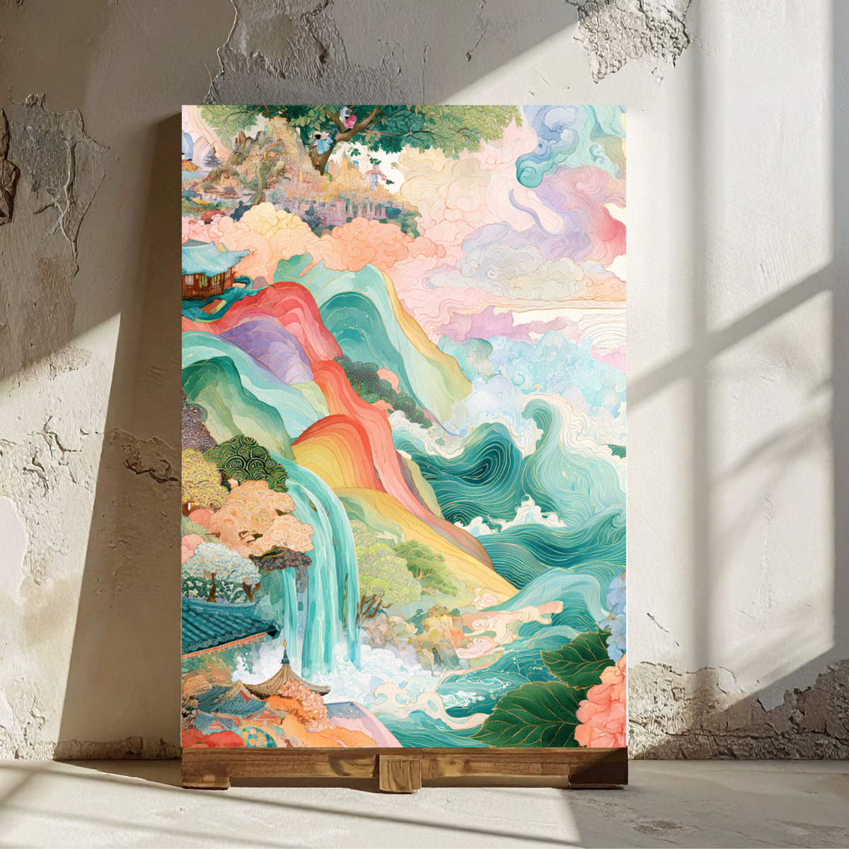 Pastel Mountain Landscape Art Print
