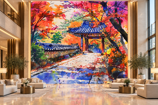 Autumn Pagoda Rolled Poster
