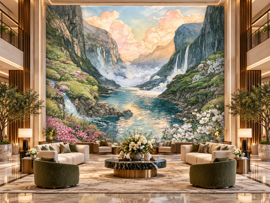 Serene Mountain Valley Acrylic Print — French Cleat Wall Art