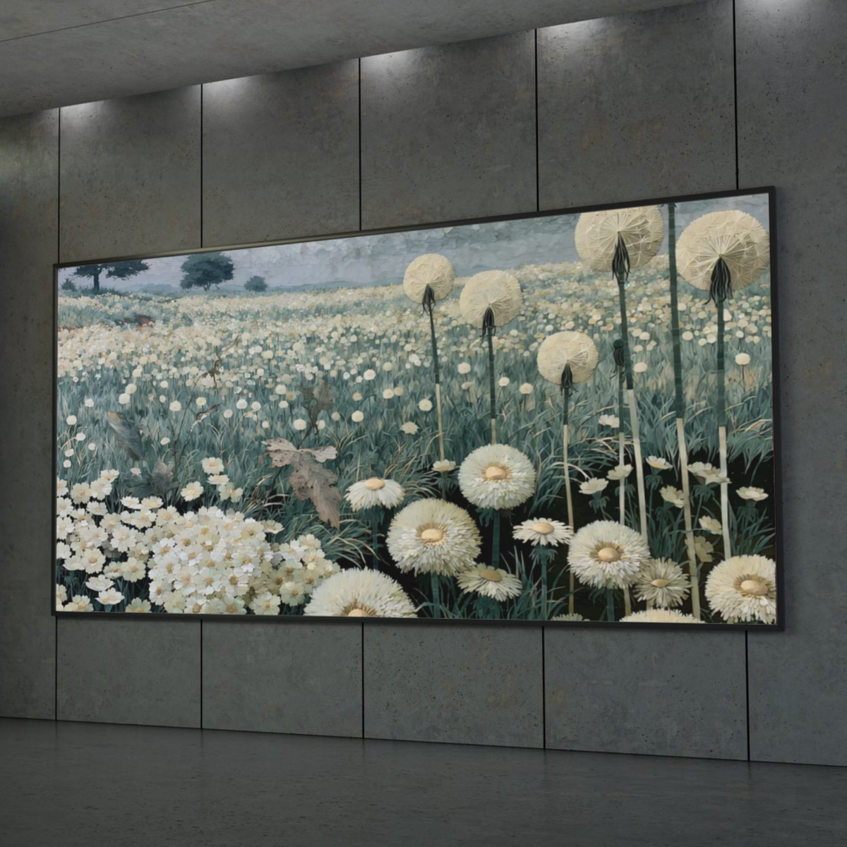 Dandelion Meadow Acrylic Print — Floral Wall Art with French Cleat Hanging