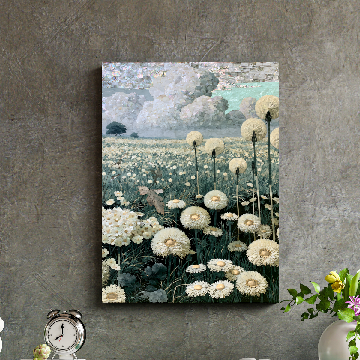 Dandelion Meadow Acrylic Print — Floral Wall Art with French Cleat Hanging