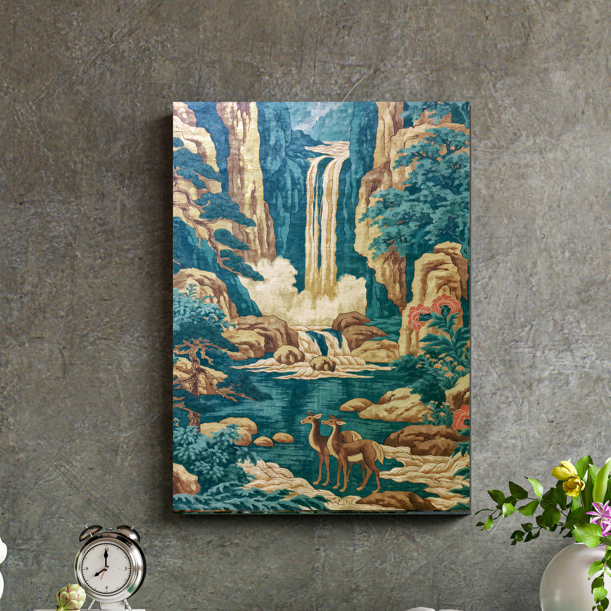 Deer by the Mountain Lake Fine Art Poster