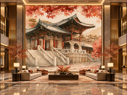 Fine Art Poster  Temple Pavilion Architectural Wall Decor