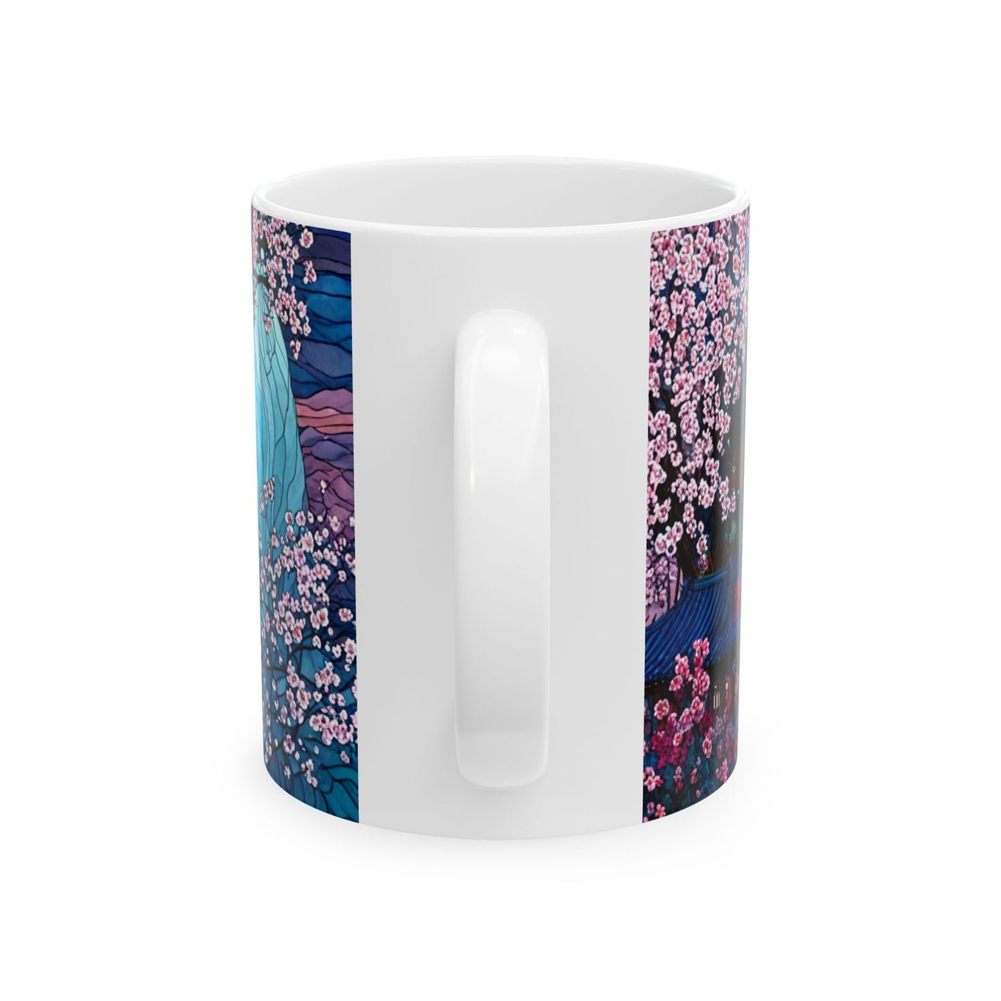 Cherry Blossom  Landscape Ceramic Mug — Sakura Scenic Tea Coffee Cup (11oz/15oz)