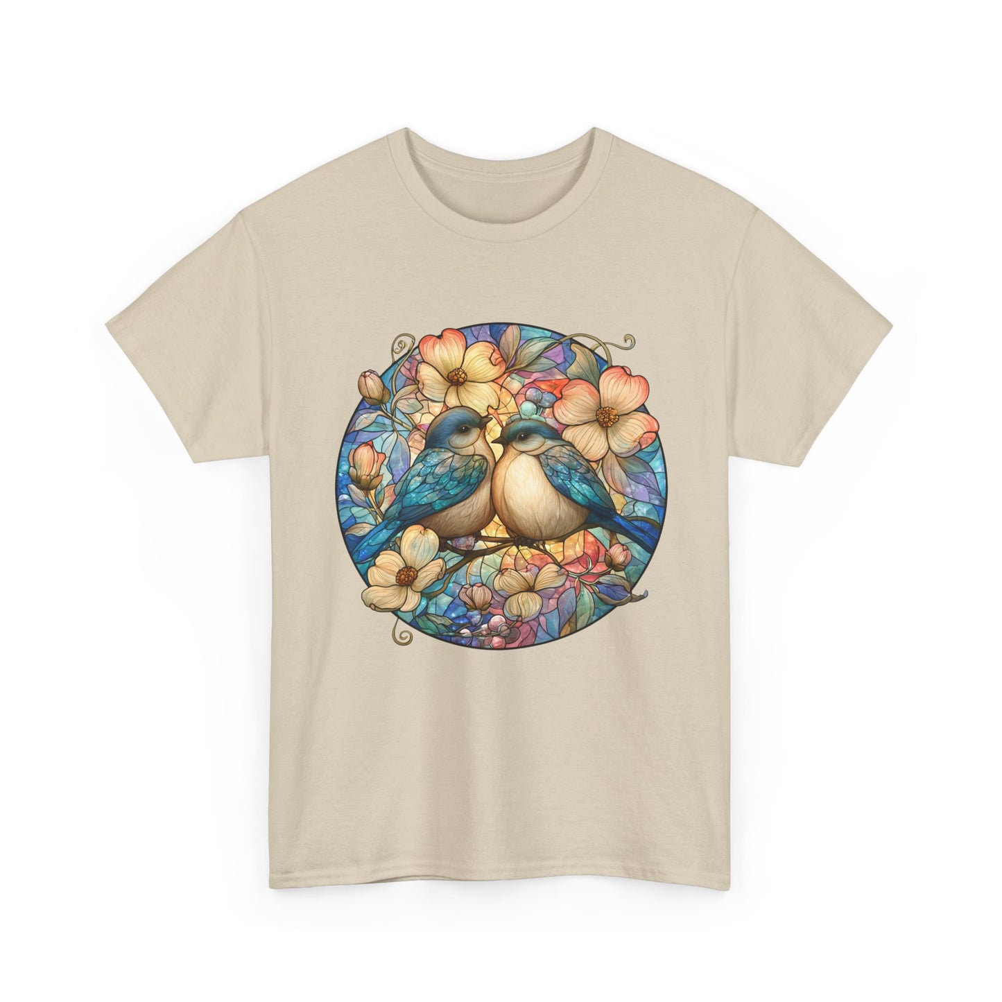 Birds & Blossoms Tee — Watercolor Lovebirds Floral T-Shirt