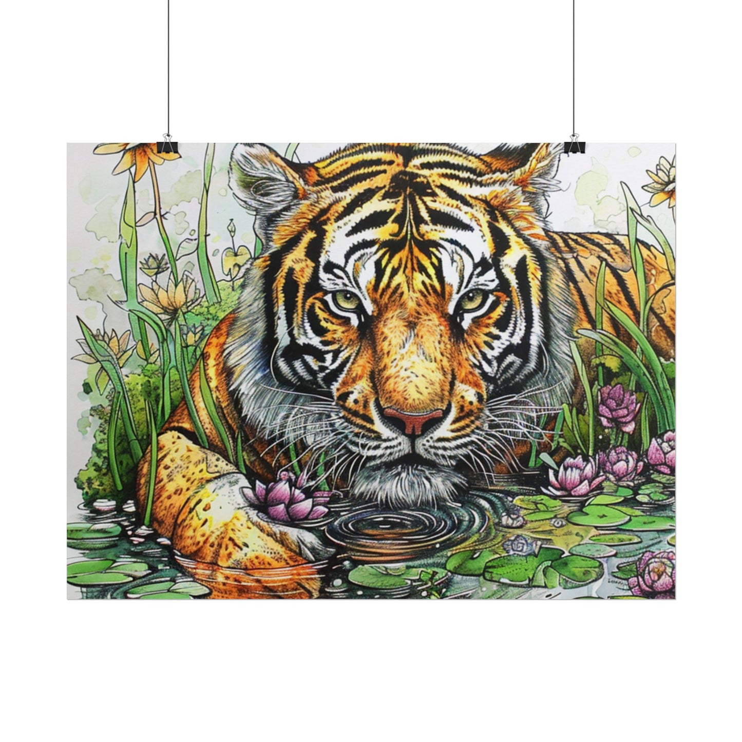 Tiger Illustration Poster — Rolled Art Print