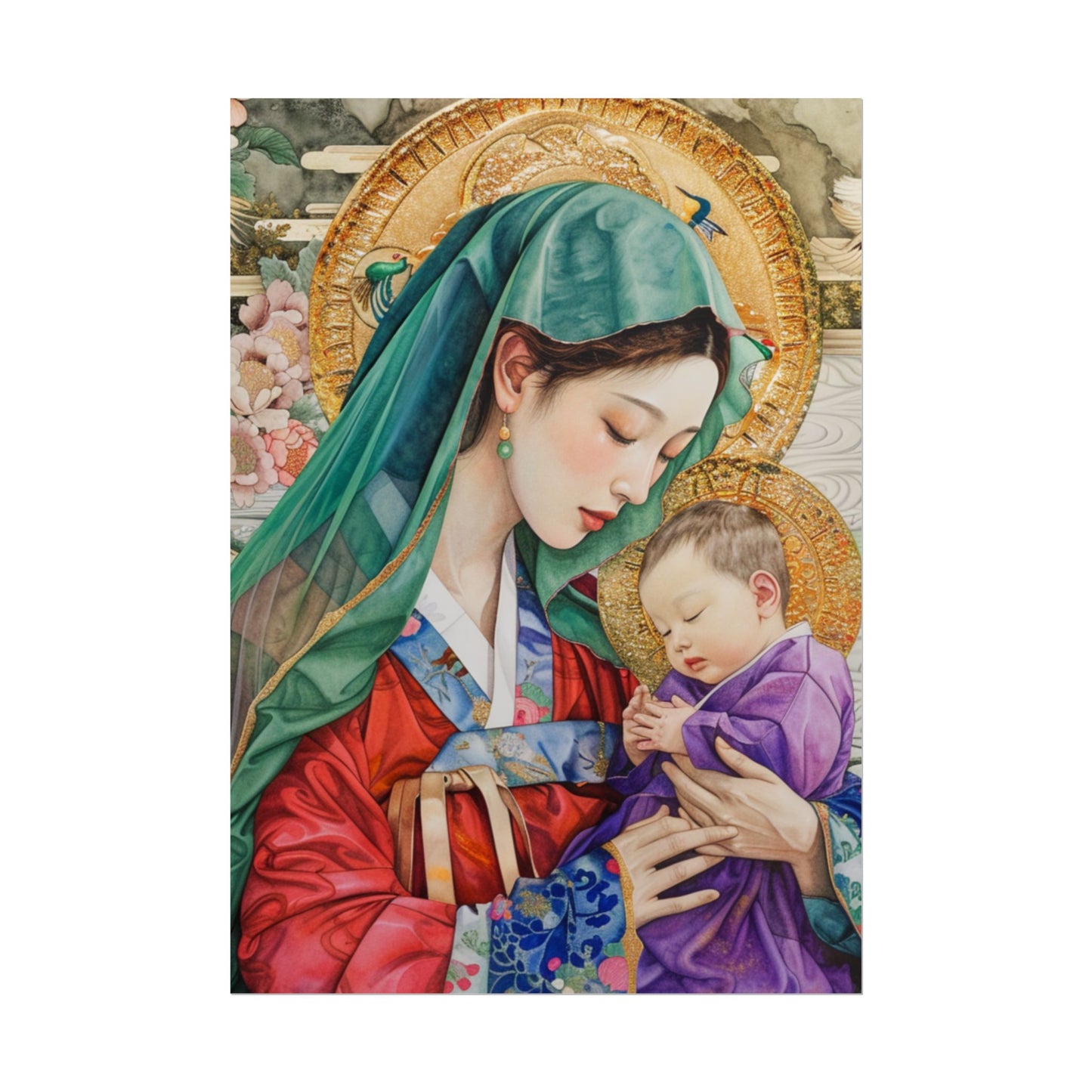 Madonna and Child Poster — Elegant Religious Art Print (Rolled Poster)