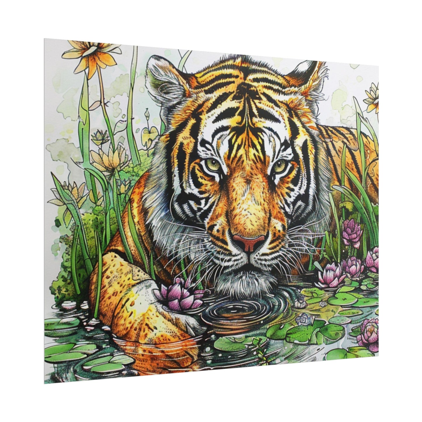 Tiger Illustration Poster — Rolled Art Print