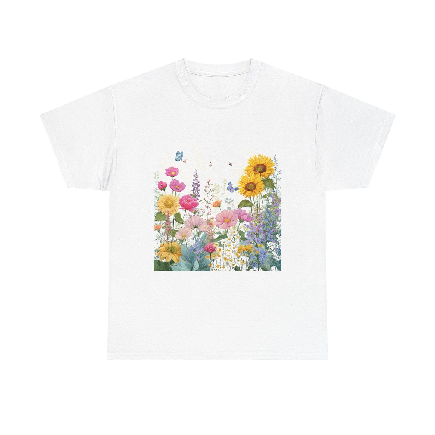 Floral Garden Tee — Sunflower & Wildflower Bouquet Graphic T-Shirt