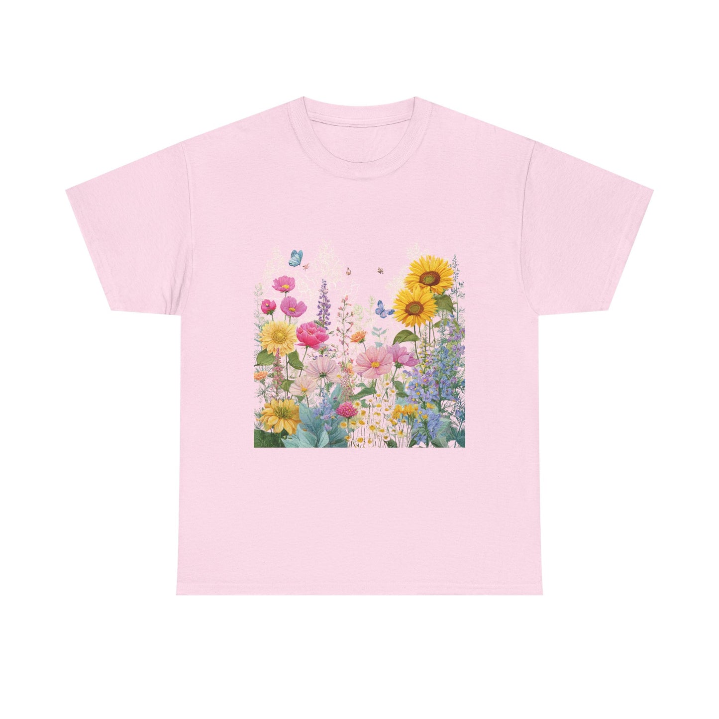 Floral Garden Tee — Sunflower & Wildflower Bouquet Graphic T-Shirt