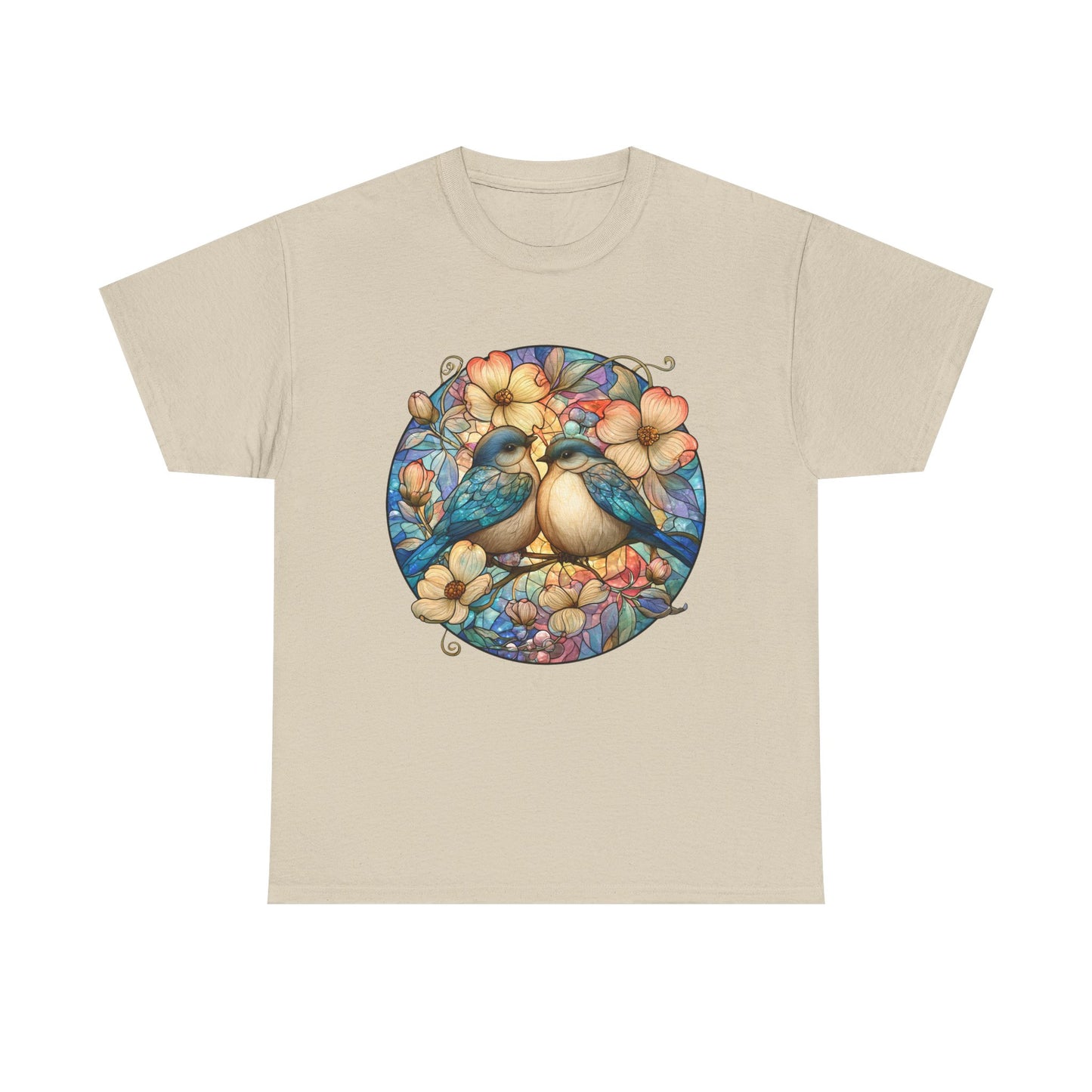 Birds & Blossoms Tee — Watercolor Lovebirds Floral T-Shirt