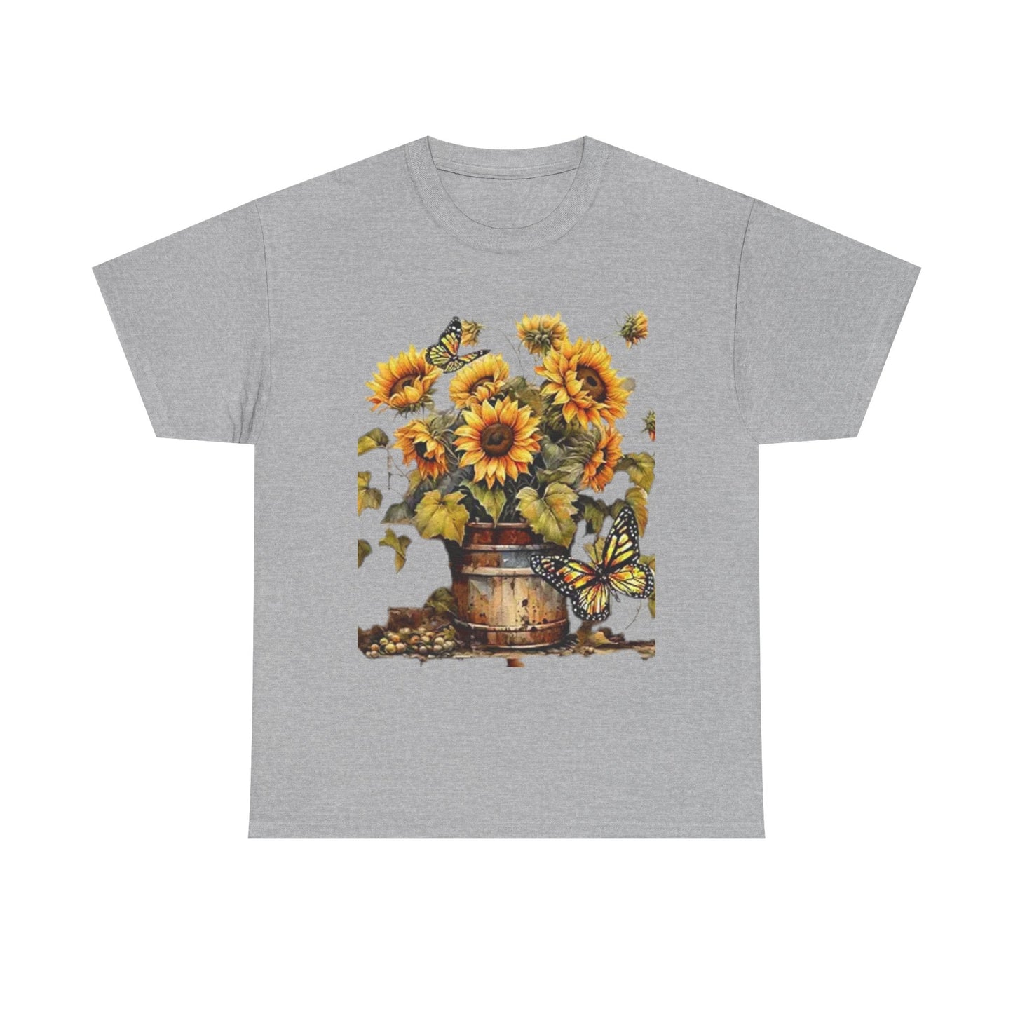 Sunflower Bouquet T-Shirt — Rustic Sunflowers & Butterflies Tee