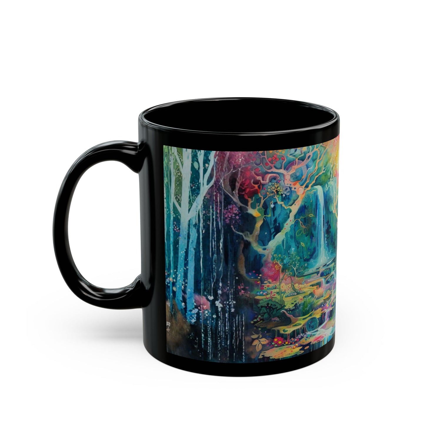 Mystic Forest Deer Mug — Ethereal Woodland Art Coffee Cup