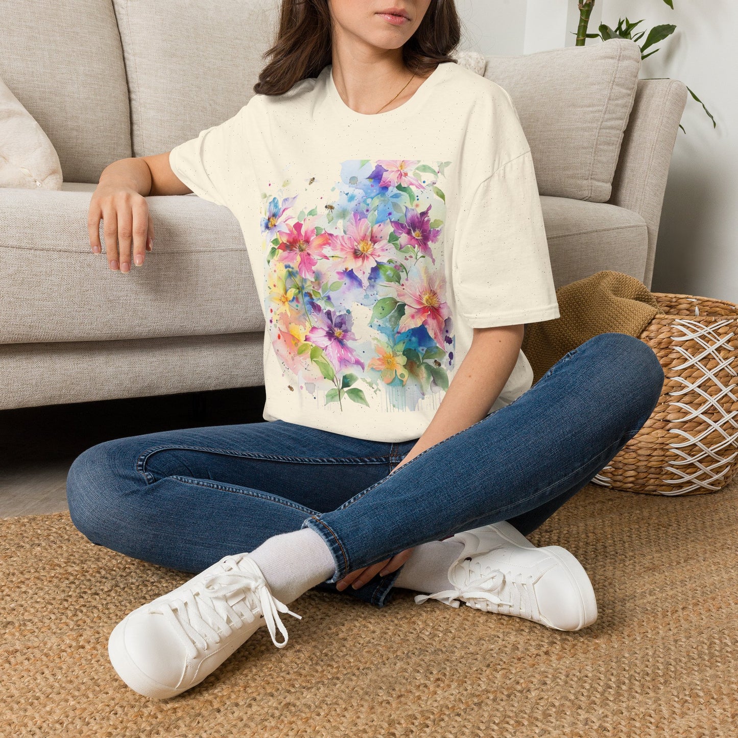Watercolor Floral T-Shirt — Pastel Bloom Garden Tee