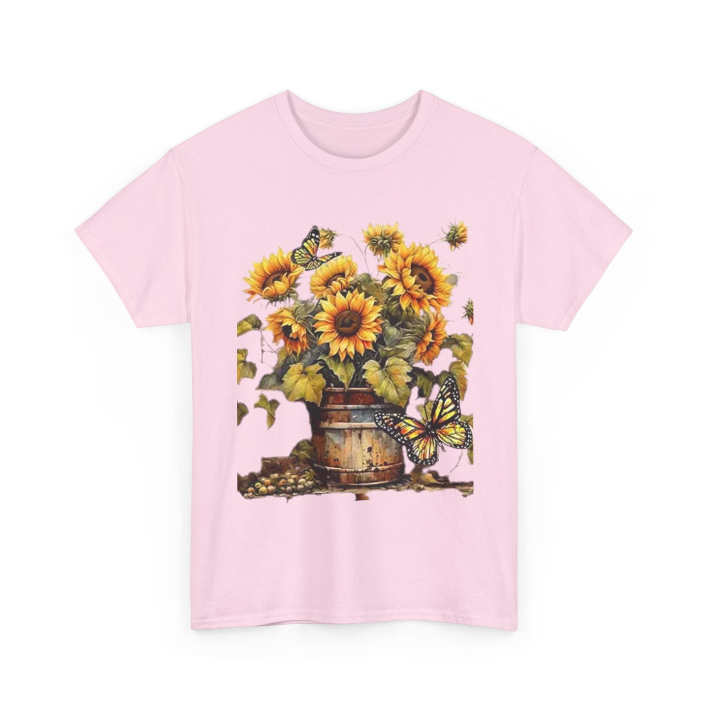 Sunflower Bouquet T-Shirt — Rustic Sunflowers & Butterflies Tee