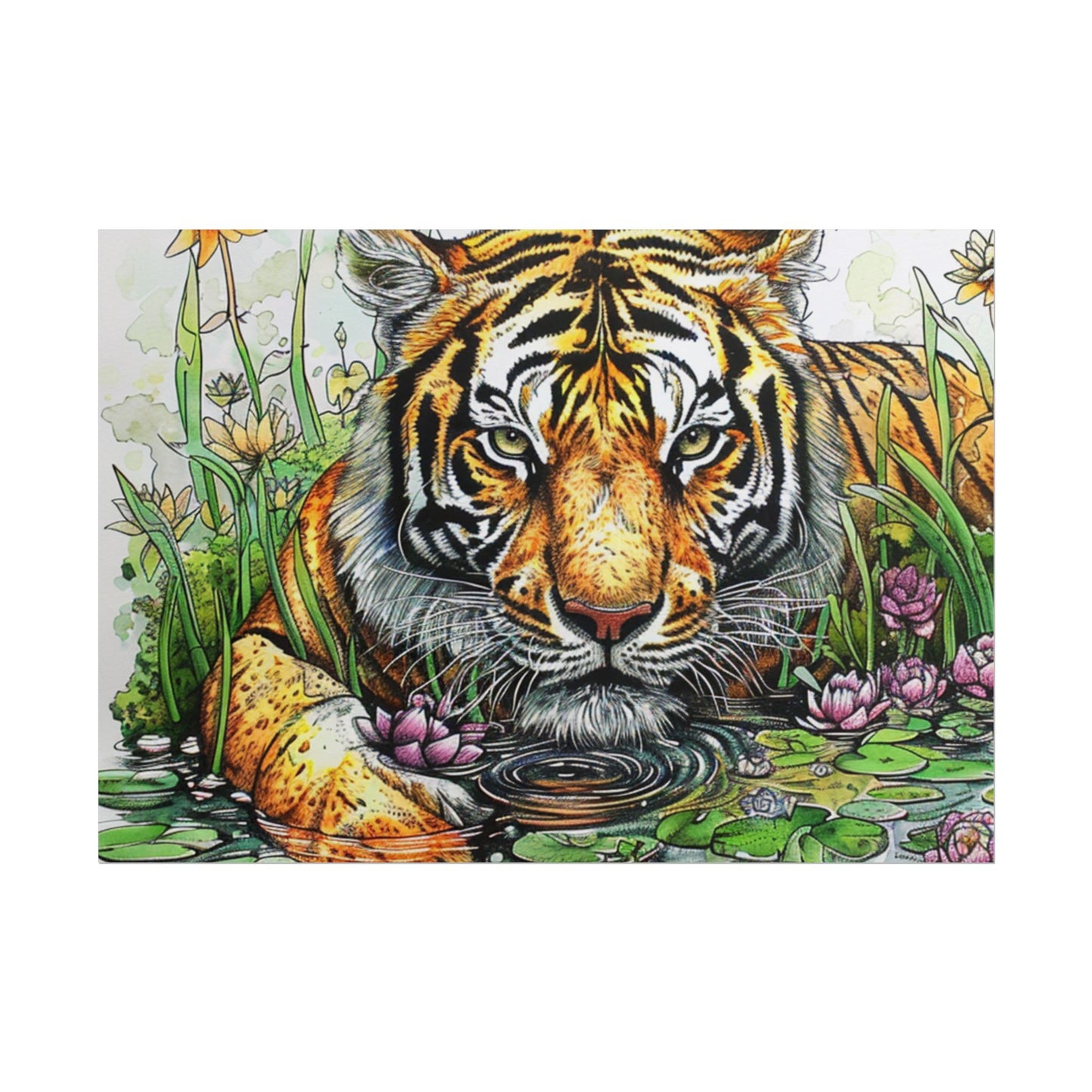Tiger Illustration Poster — Rolled Art Print