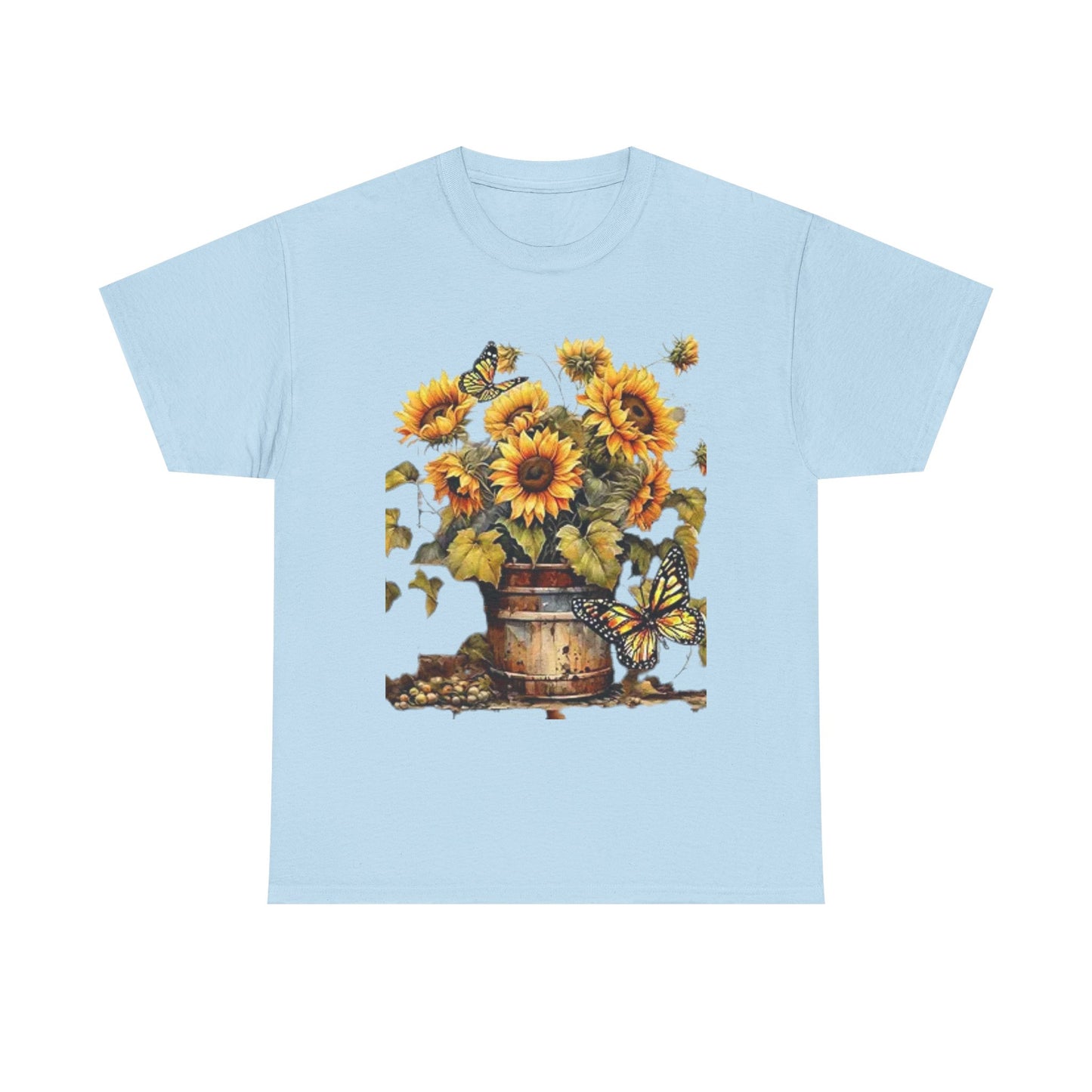 Sunflower Bouquet T-Shirt — Rustic Sunflowers & Butterflies Tee