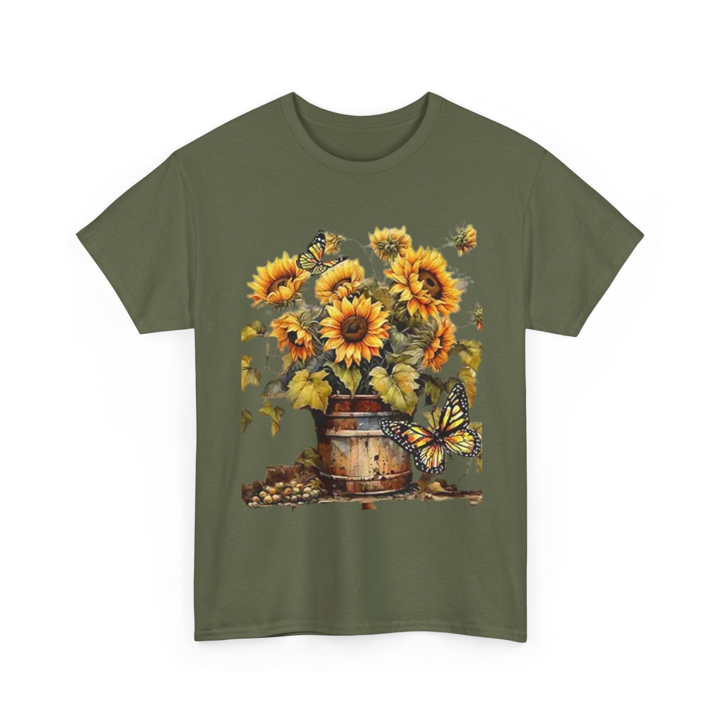 Sunflower Bouquet T-Shirt — Rustic Sunflowers & Butterflies Tee