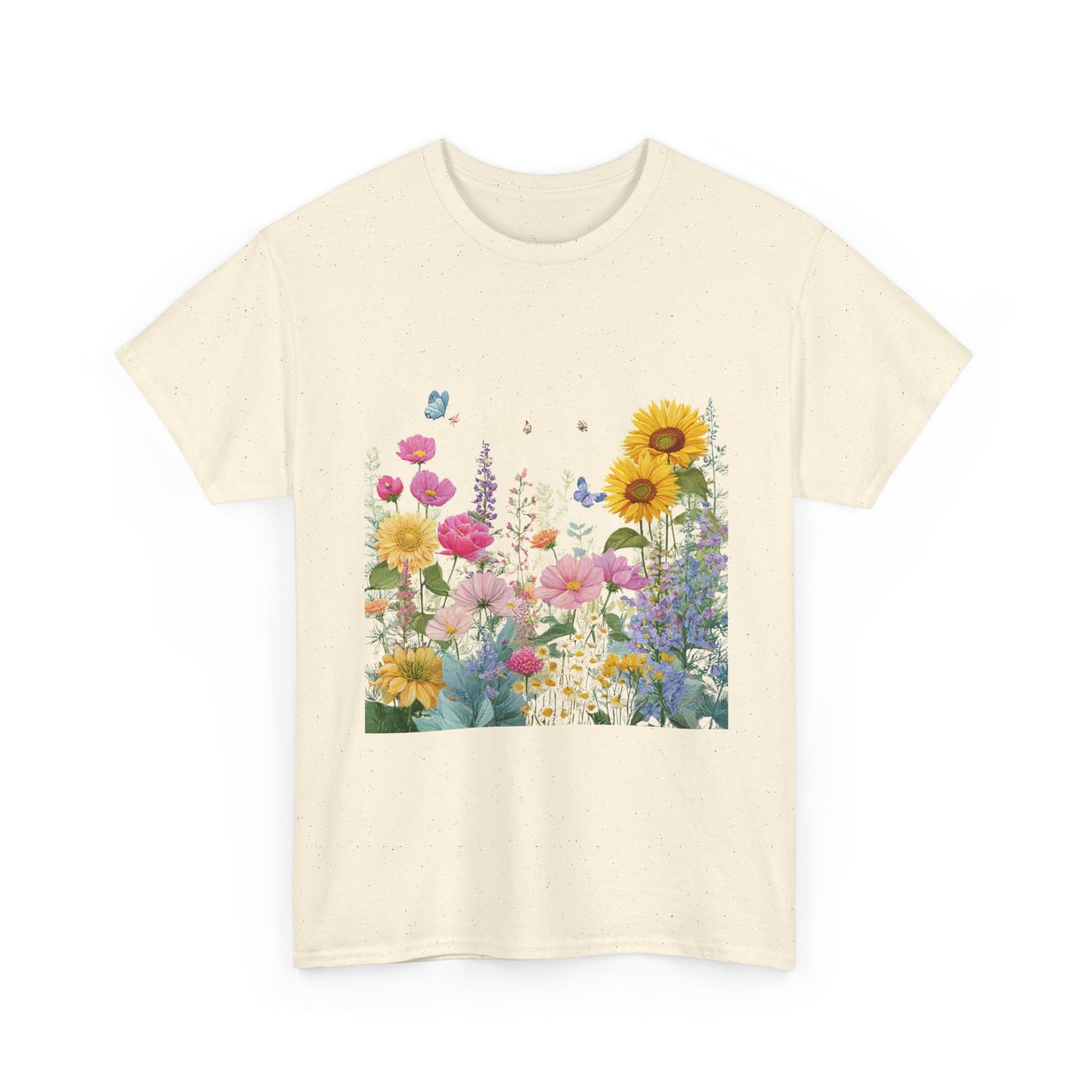 Floral Garden Tee — Sunflower & Wildflower Bouquet Graphic T-Shirt
