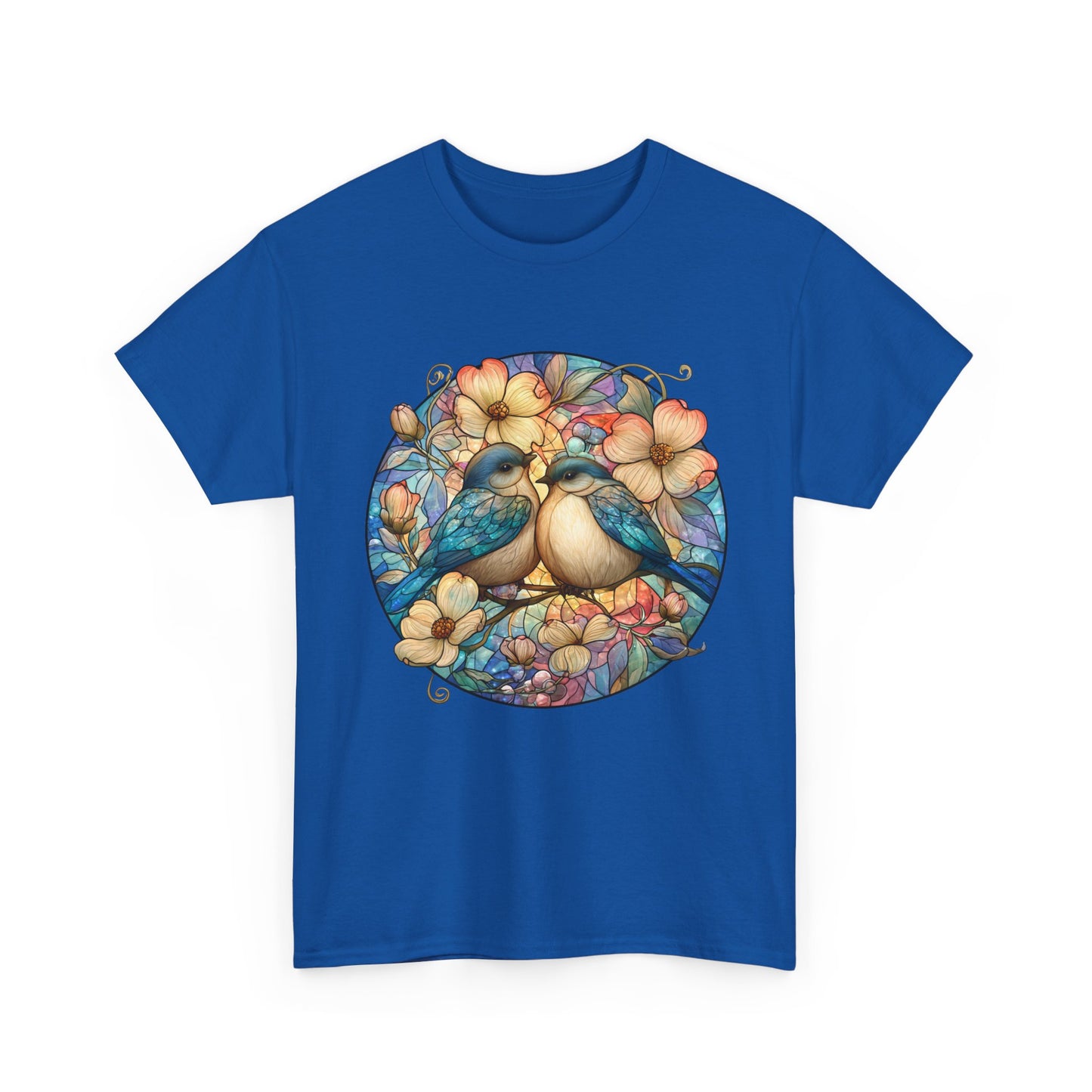 Birds & Blossoms Tee — Watercolor Lovebirds Floral T-Shirt