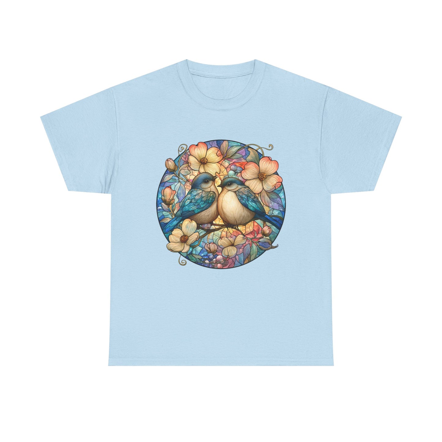 Birds & Blossoms Tee — Watercolor Lovebirds Floral T-Shirt