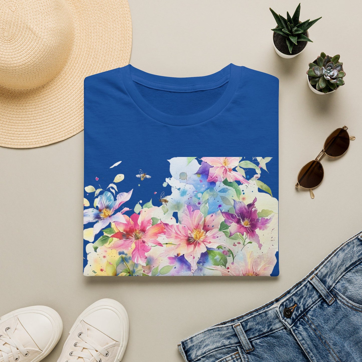 Watercolor Floral T-Shirt — Pastel Bloom Garden Tee