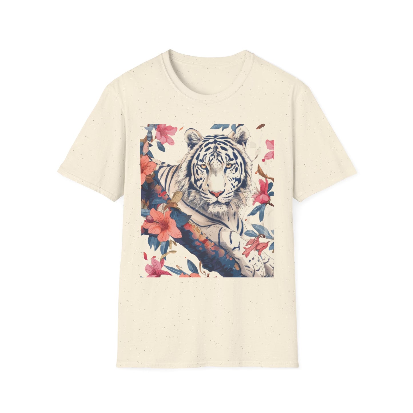Tiger Floral T-Shirt — White Tiger & Blossom Graphic Tee