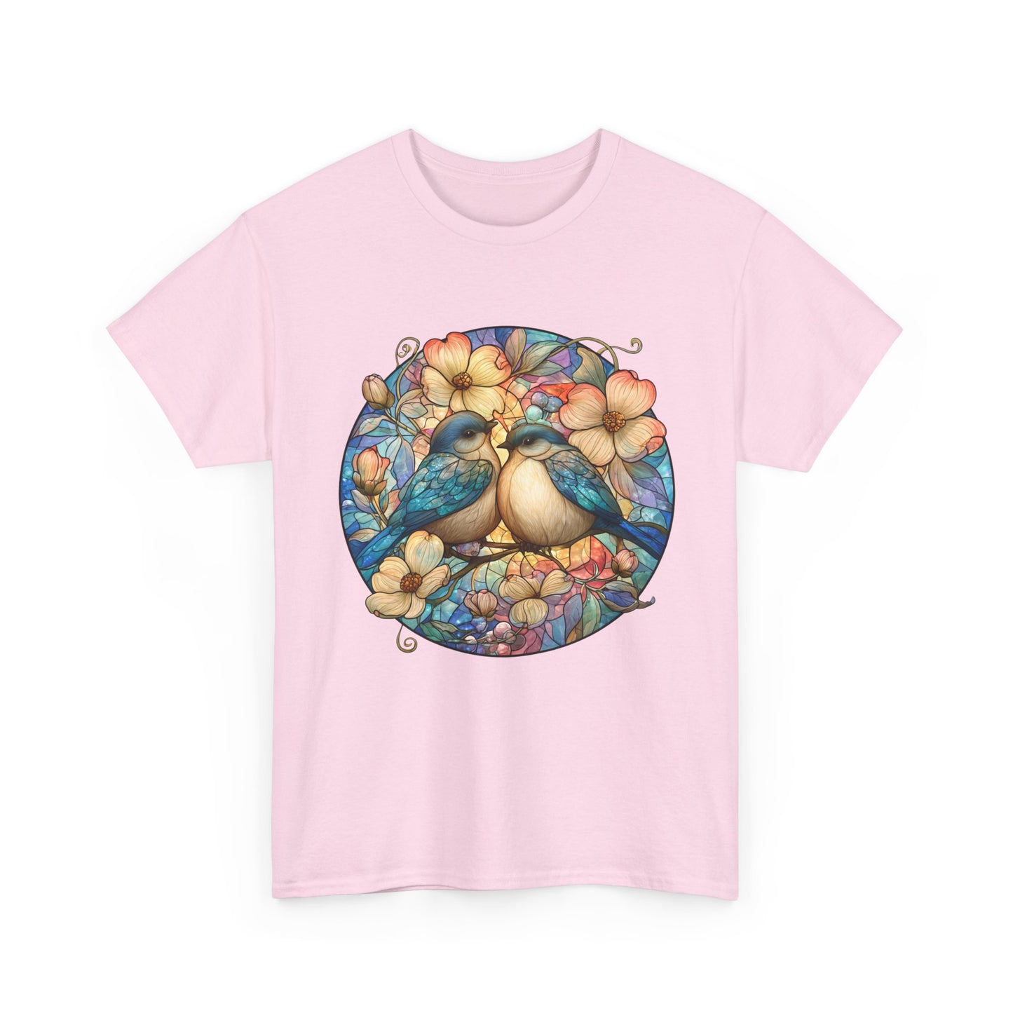 Birds & Blossoms Tee — Watercolor Lovebirds Floral T-Shirt