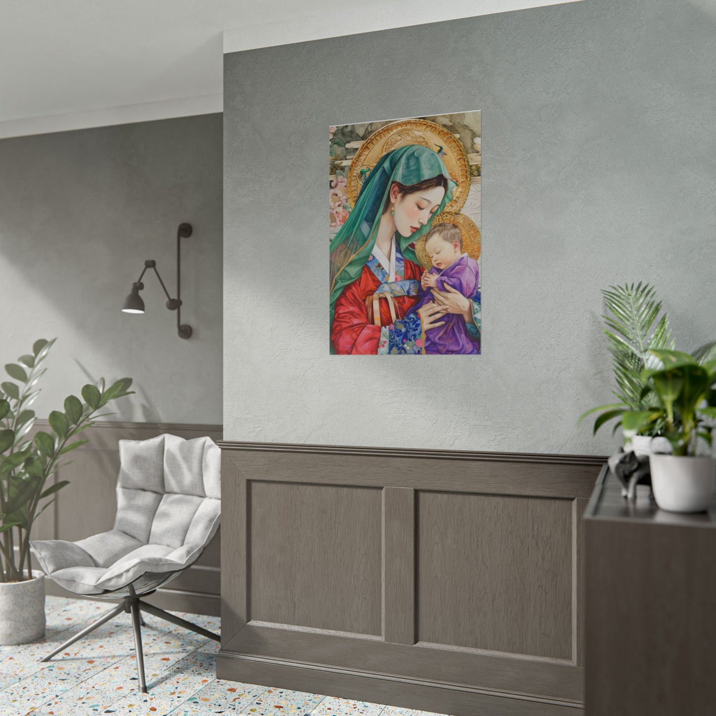 Madonna and Child Poster — Elegant Religious Art Print (Rolled Poster)