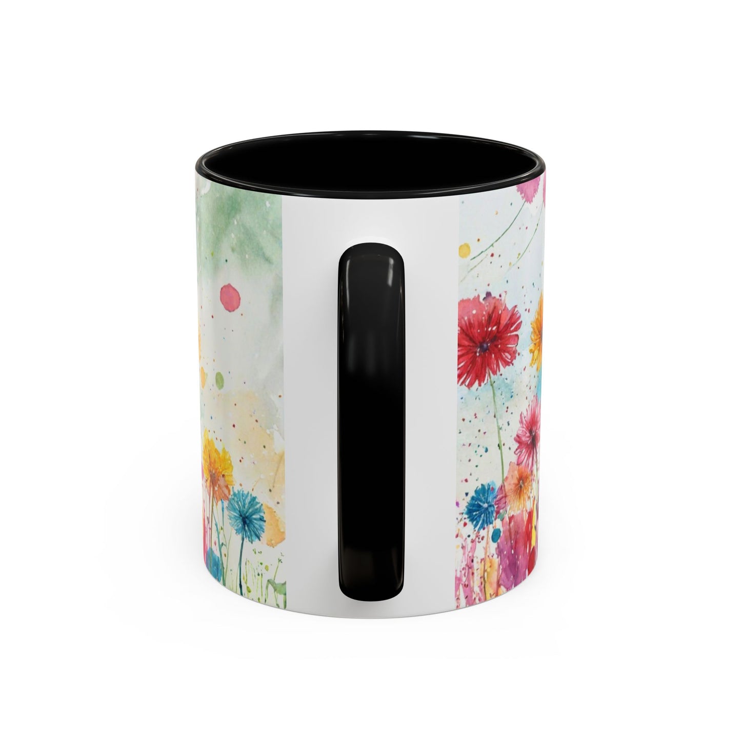 Watercolor Wildflower Accent Coffee Mug — Colorful Floral 11/15oz