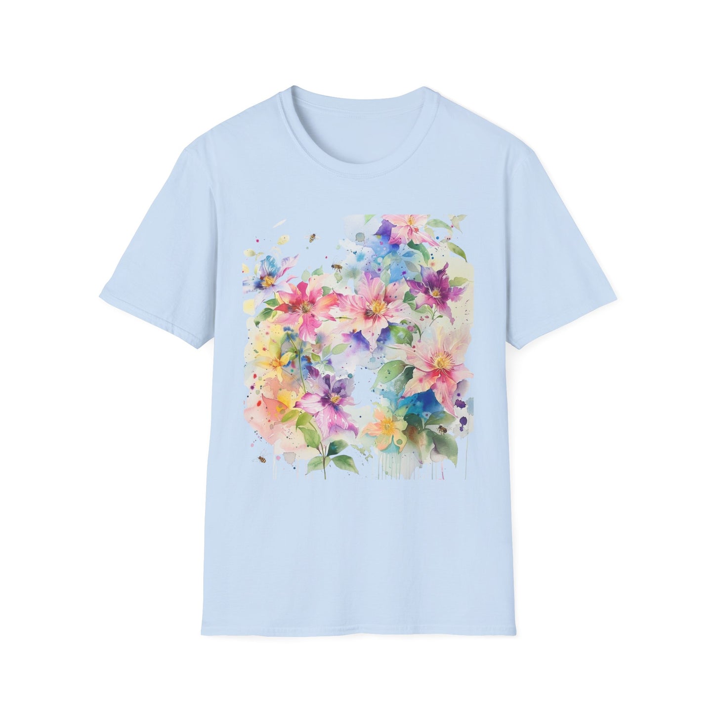 Watercolor Floral T-Shirt — Pastel Bloom Garden Tee