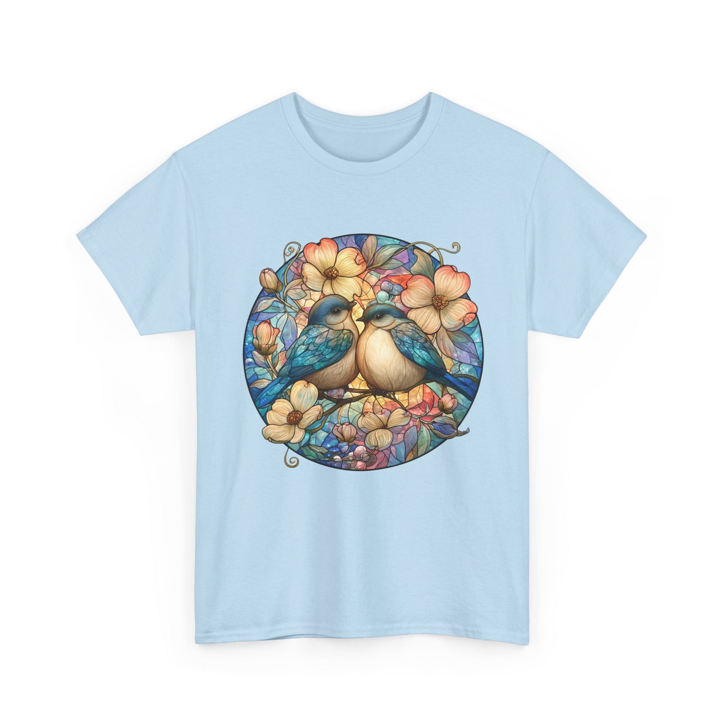 Birds & Blossoms Tee — Watercolor Lovebirds Floral T-Shirt