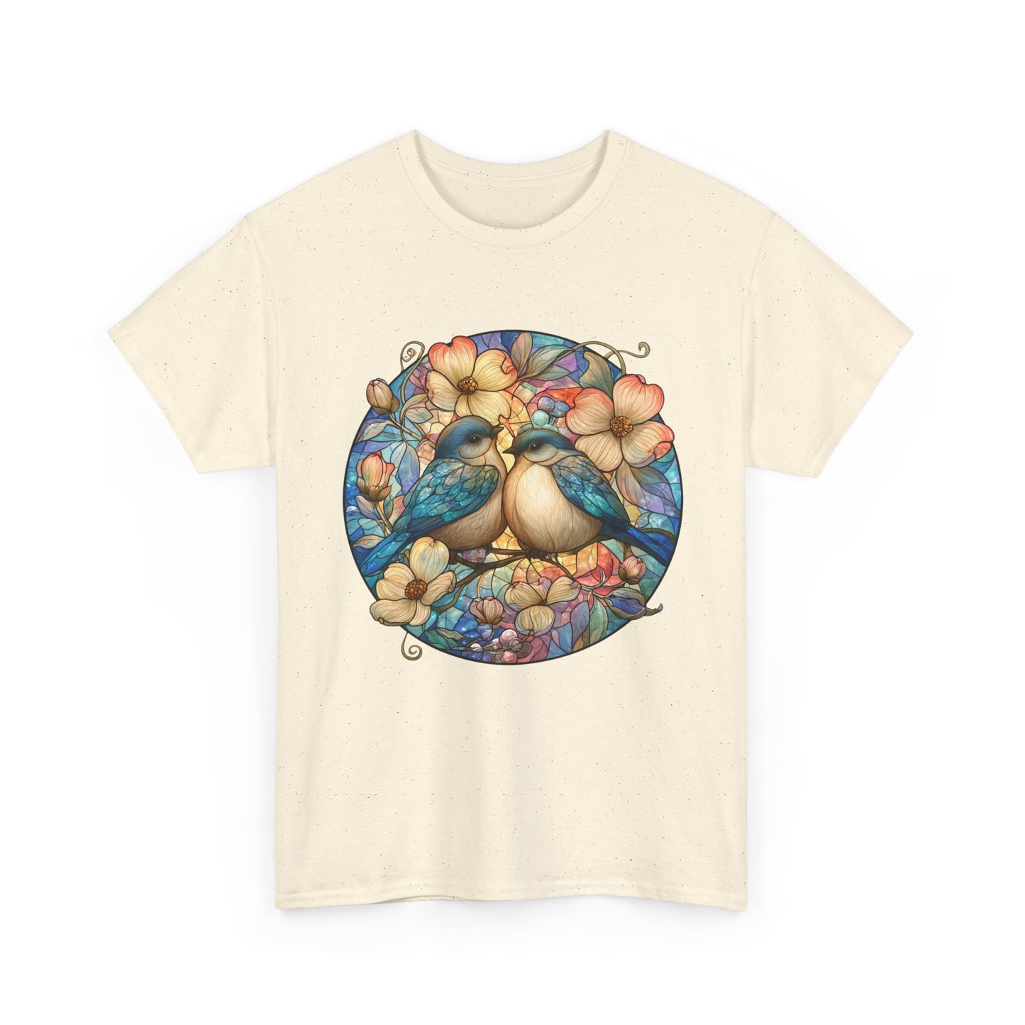Birds & Blossoms Tee — Watercolor Lovebirds Floral T-Shirt