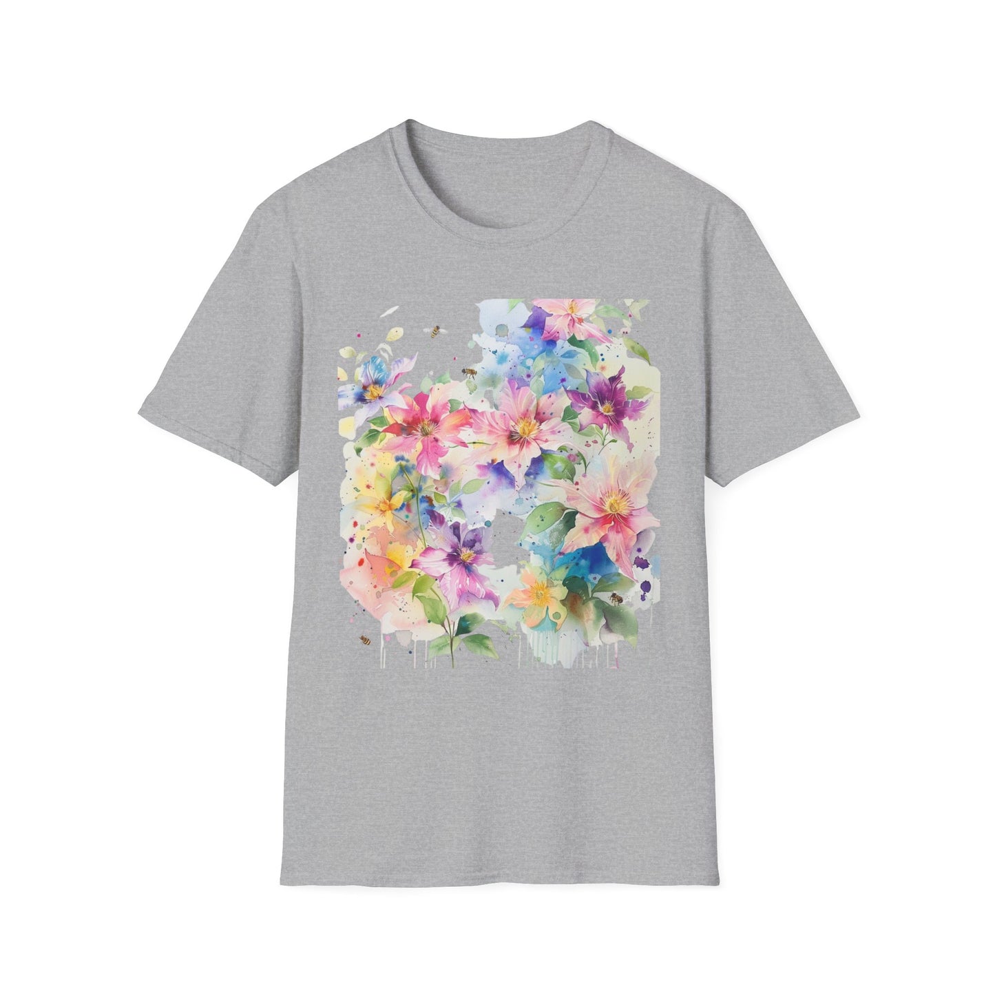 Watercolor Floral T-Shirt — Pastel Bloom Garden Tee