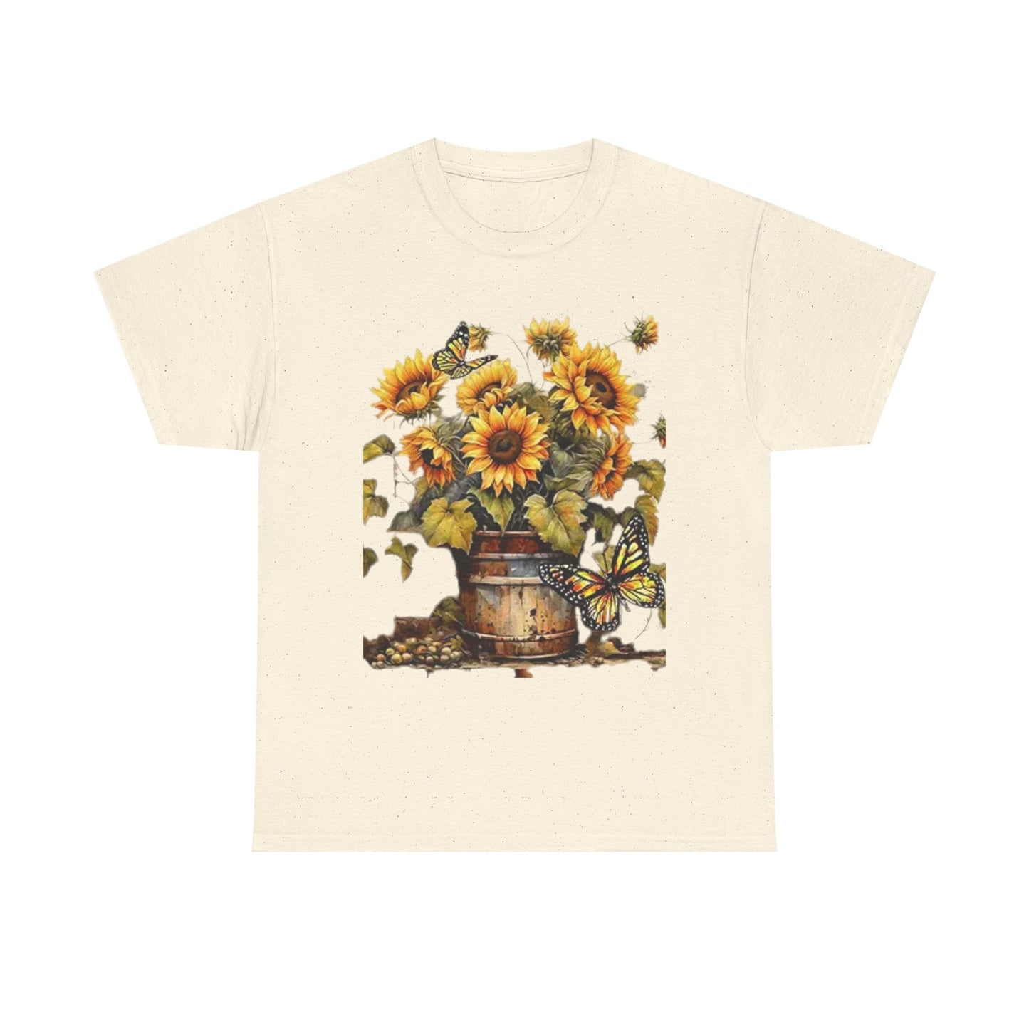 Sunflower Bouquet T-Shirt — Rustic Sunflowers & Butterflies Tee
