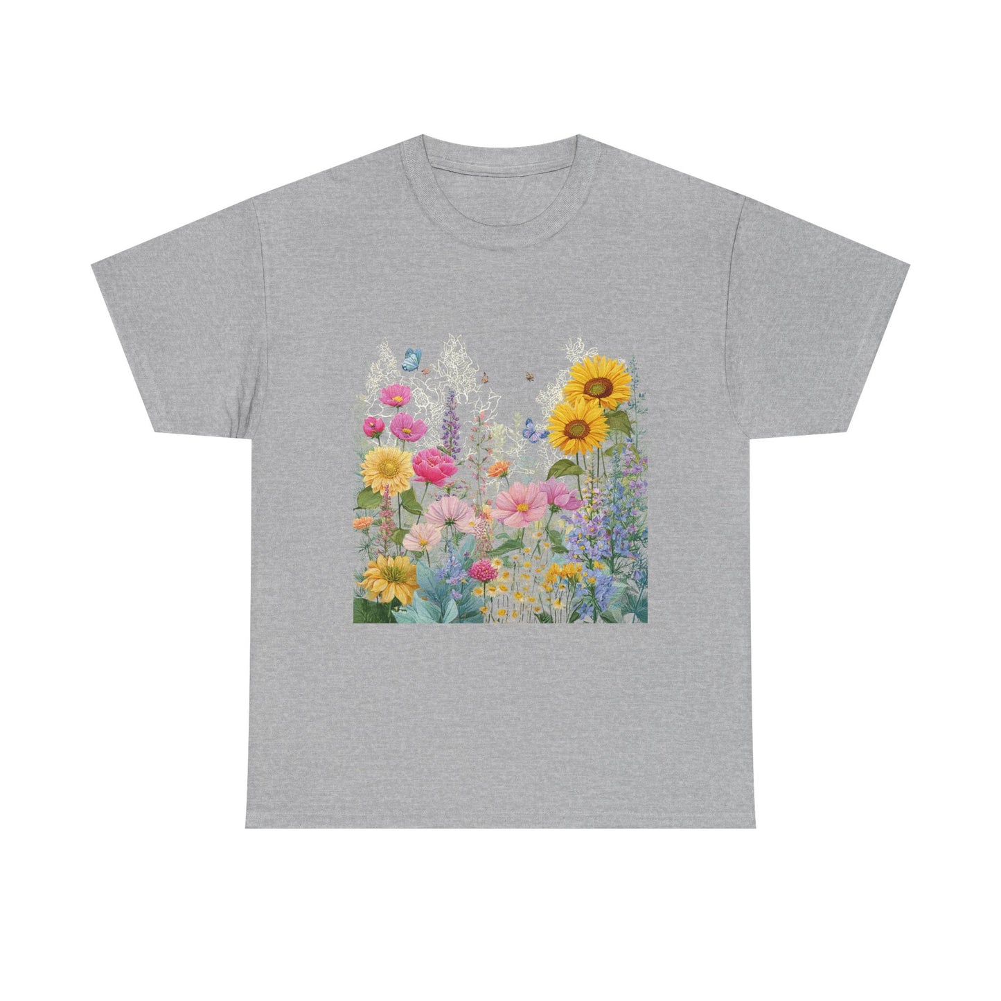 Floral Garden Tee — Sunflower & Wildflower Bouquet Graphic T-Shirt
