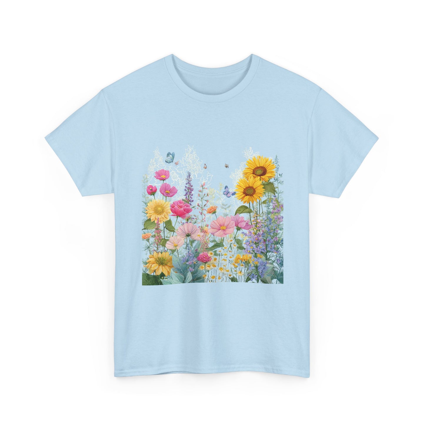 Floral Garden Tee — Sunflower & Wildflower Bouquet Graphic T-Shirt