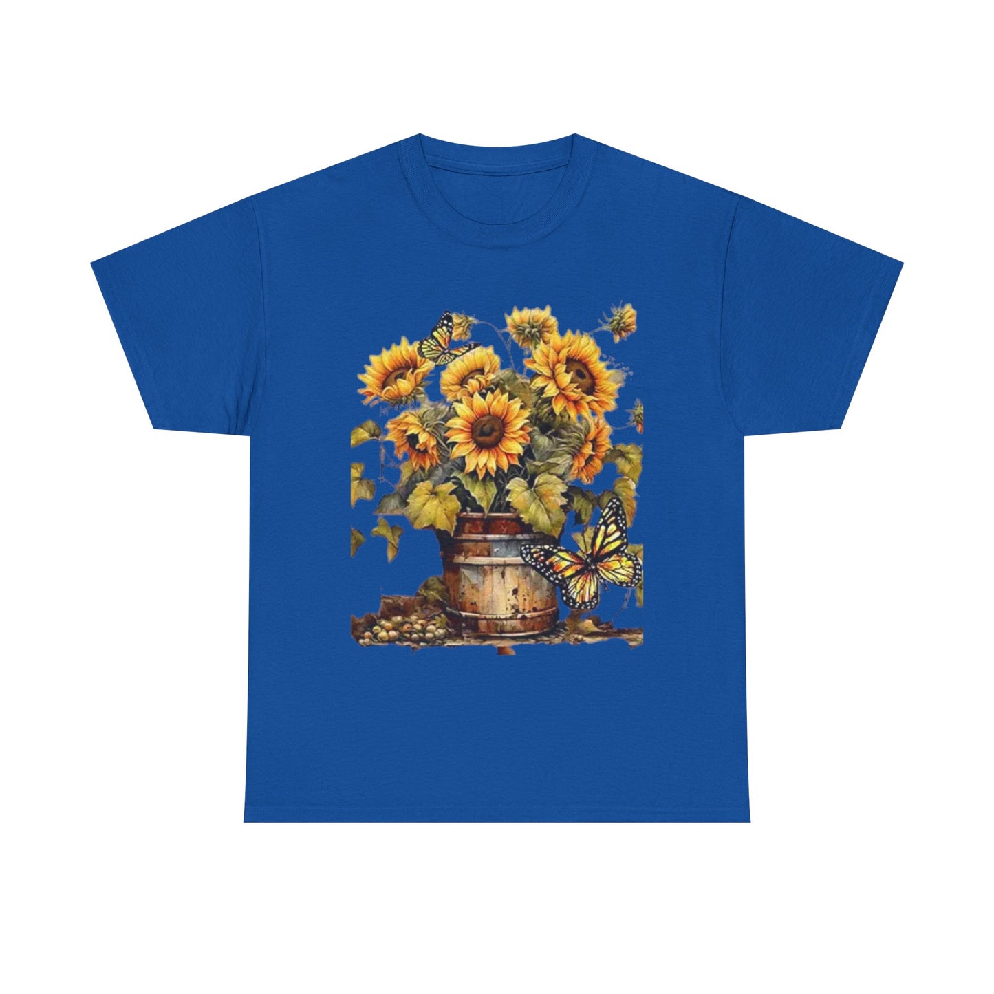 Sunflower Bouquet T-Shirt — Rustic Sunflowers & Butterflies Tee