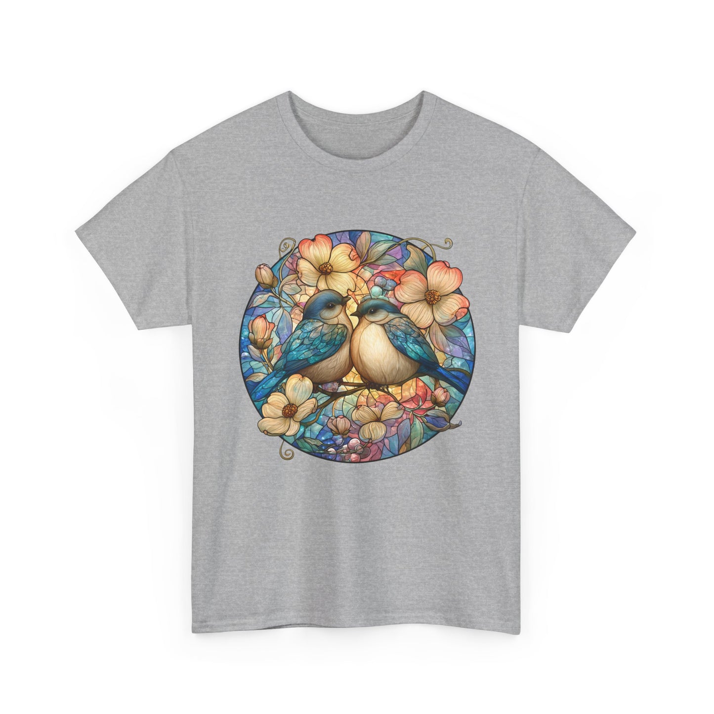 Birds & Blossoms Tee — Watercolor Lovebirds Floral T-Shirt