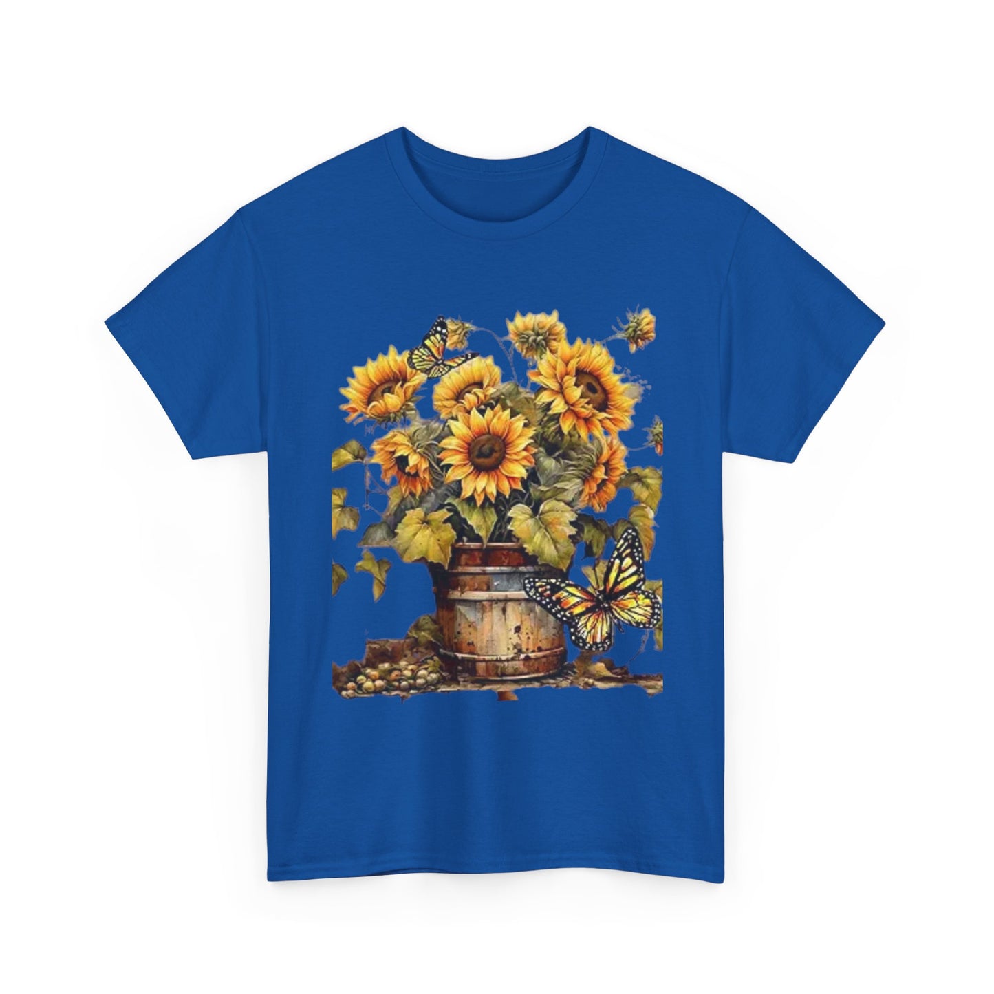 Sunflower Bouquet T-Shirt — Rustic Sunflowers & Butterflies Tee