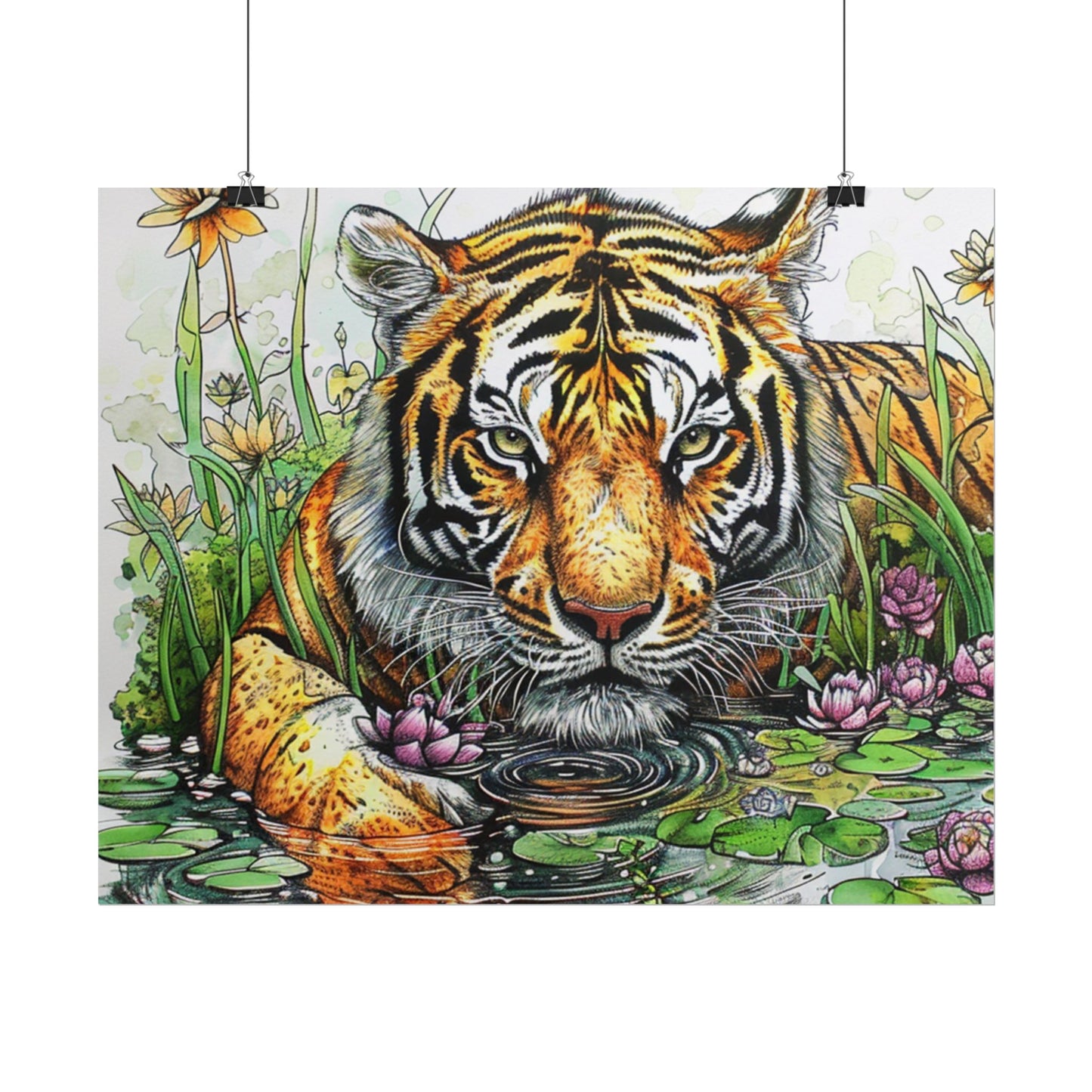 Tiger Illustration Poster — Rolled Art Print