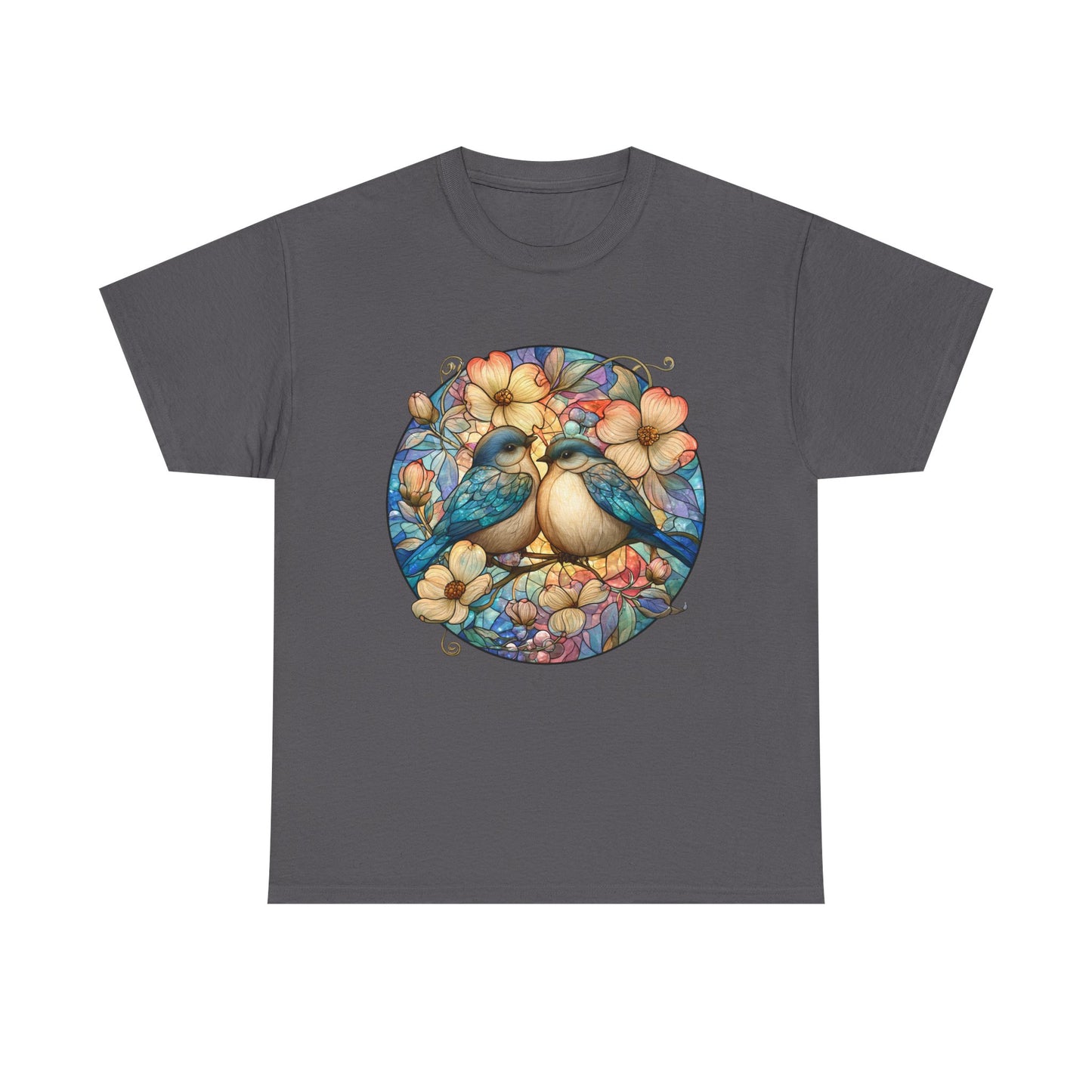 Birds & Blossoms Tee — Watercolor Lovebirds Floral T-Shirt